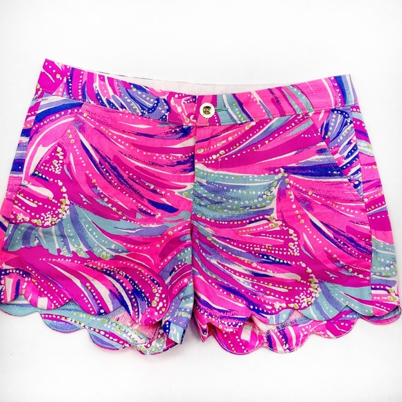 Lilly Pulitzer Pants - Lilly Pulitzer Buttercup Bright Pink Blue Shorts